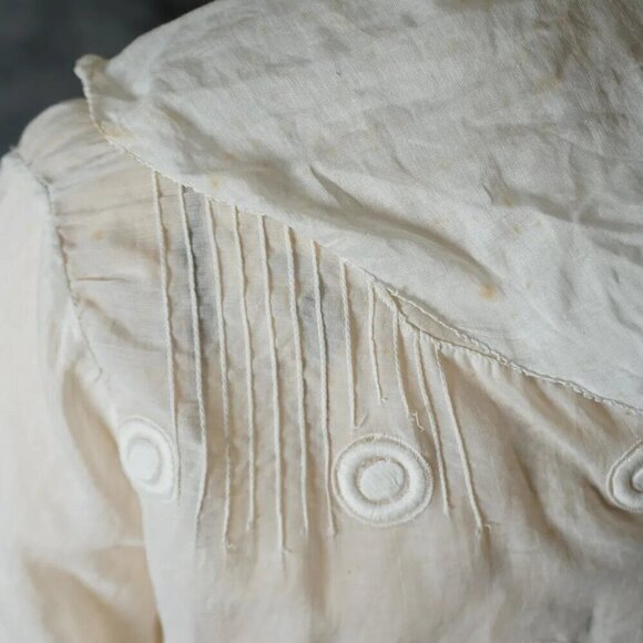 Vintage Edwardian Embroidered Sheer Lace Two-Piece Set – XS/S - Picture 10 of 16